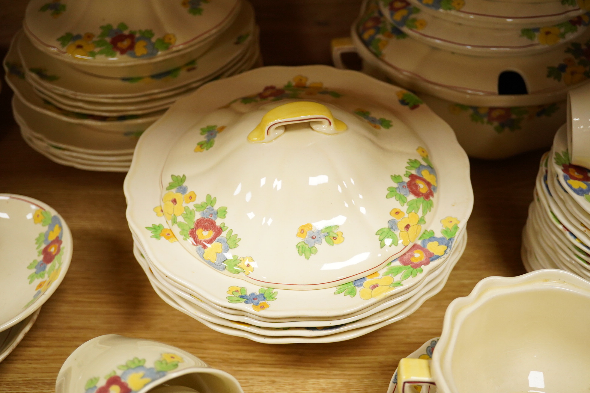 A large 19th century copper pan and fish kettle, largest 73cm in length